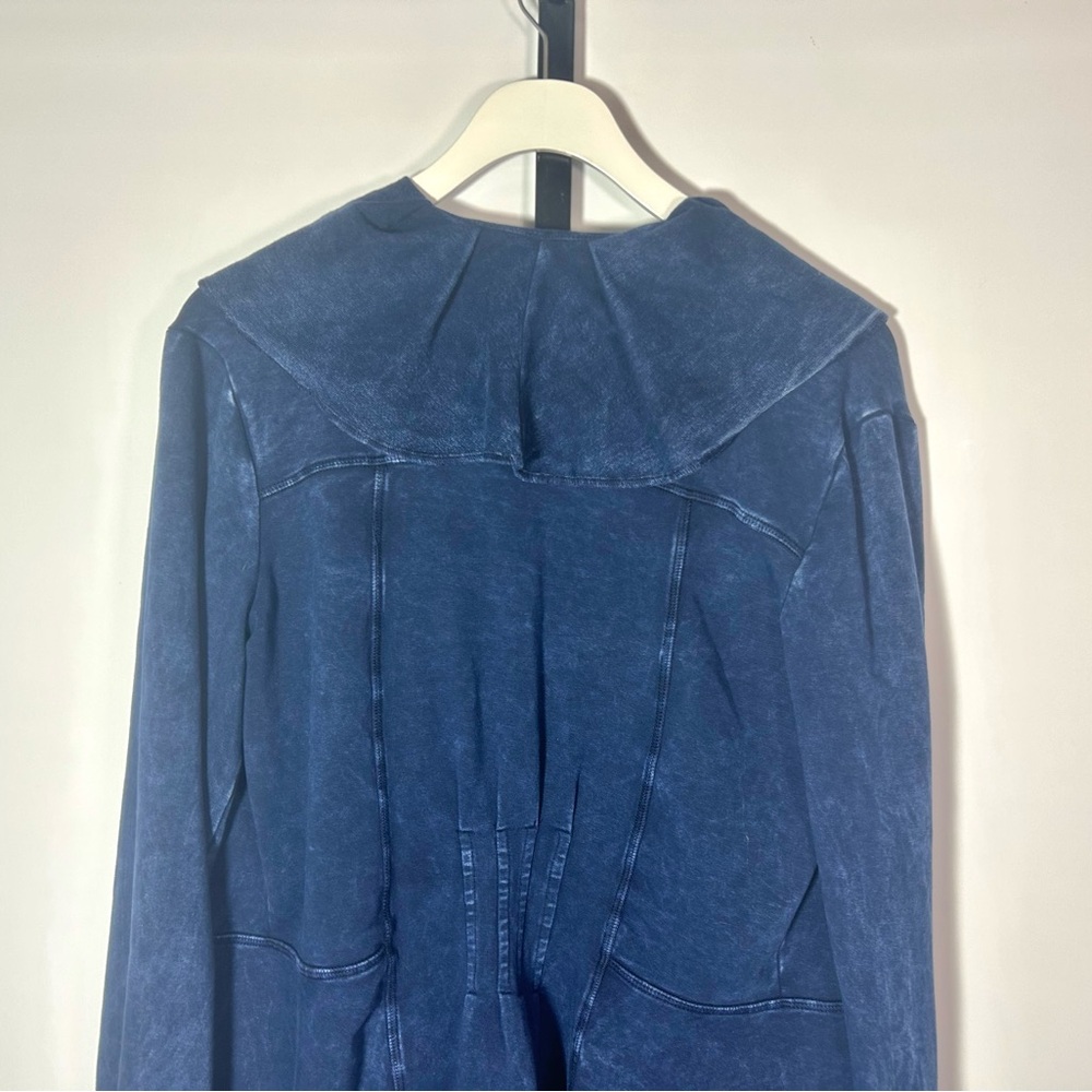 Testimony LA Blue Distressed Style Open Front Stretch Cardigan Jacket Size M - Picture 11 of 13